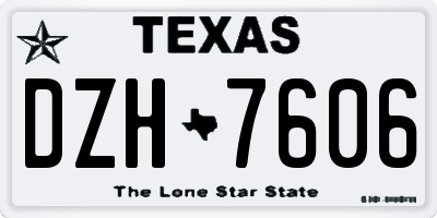 TX license plate DZH7606