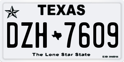 TX license plate DZH7609