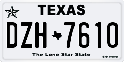 TX license plate DZH7610