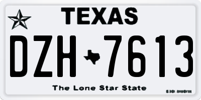 TX license plate DZH7613