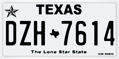 TX license plate DZH7614