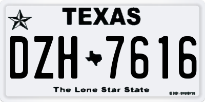 TX license plate DZH7616