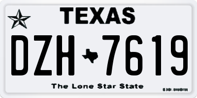 TX license plate DZH7619