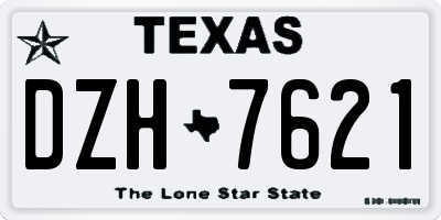 TX license plate DZH7621