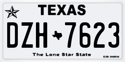 TX license plate DZH7623
