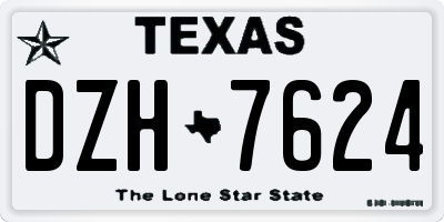 TX license plate DZH7624