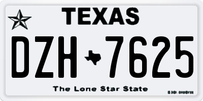 TX license plate DZH7625