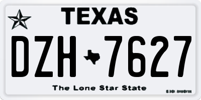 TX license plate DZH7627