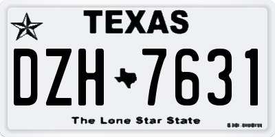 TX license plate DZH7631