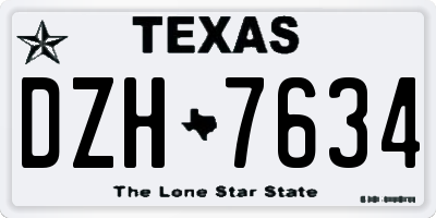 TX license plate DZH7634