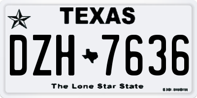 TX license plate DZH7636