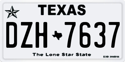 TX license plate DZH7637