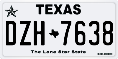 TX license plate DZH7638