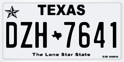 TX license plate DZH7641