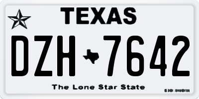 TX license plate DZH7642