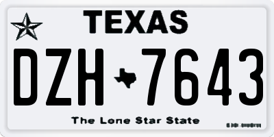TX license plate DZH7643