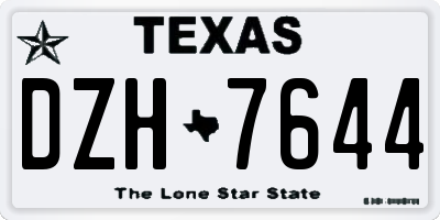 TX license plate DZH7644