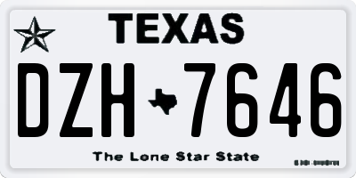 TX license plate DZH7646