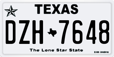 TX license plate DZH7648