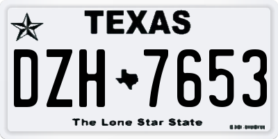 TX license plate DZH7653