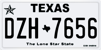 TX license plate DZH7656