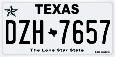TX license plate DZH7657