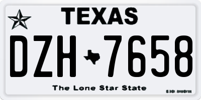 TX license plate DZH7658