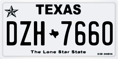 TX license plate DZH7660
