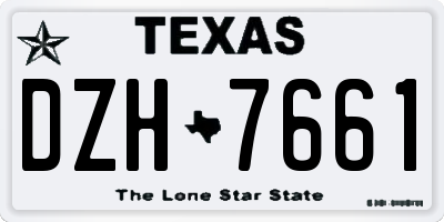 TX license plate DZH7661