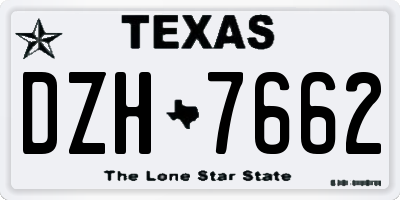 TX license plate DZH7662