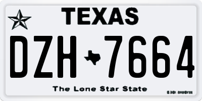TX license plate DZH7664