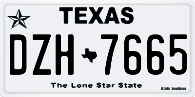 TX license plate DZH7665
