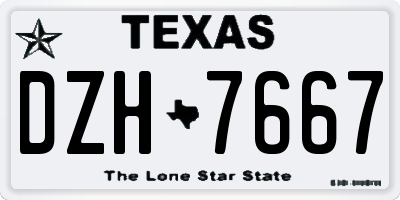 TX license plate DZH7667
