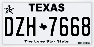 TX license plate DZH7668