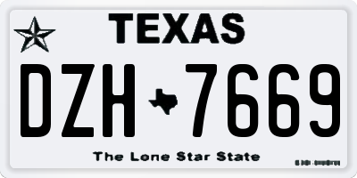 TX license plate DZH7669