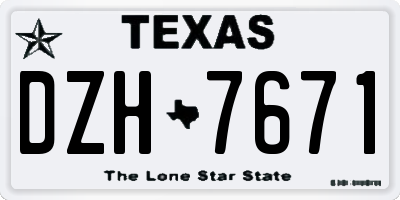 TX license plate DZH7671