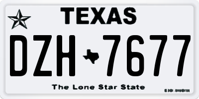 TX license plate DZH7677