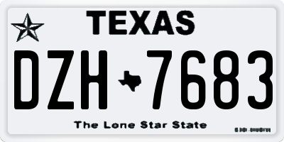 TX license plate DZH7683