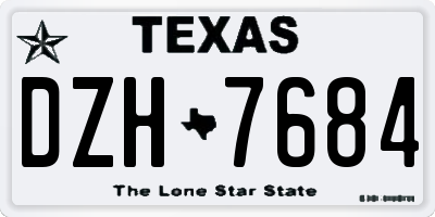TX license plate DZH7684