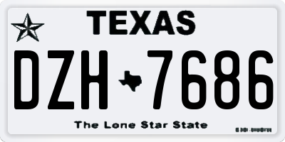TX license plate DZH7686