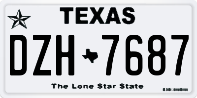 TX license plate DZH7687