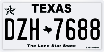 TX license plate DZH7688
