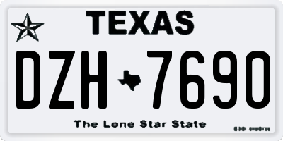 TX license plate DZH7690