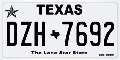 TX license plate DZH7692