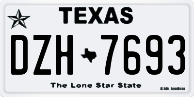 TX license plate DZH7693
