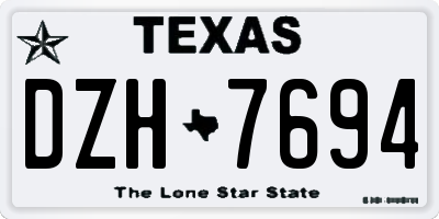 TX license plate DZH7694