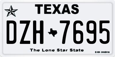 TX license plate DZH7695