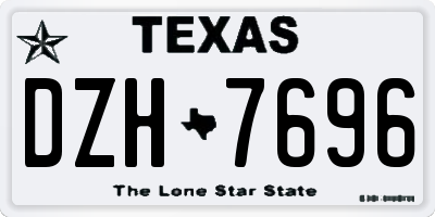 TX license plate DZH7696