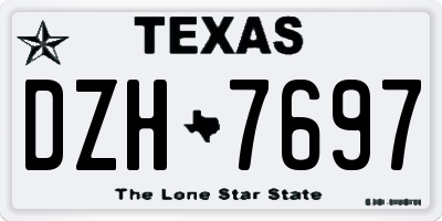 TX license plate DZH7697