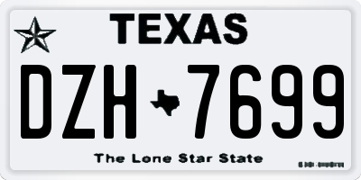 TX license plate DZH7699